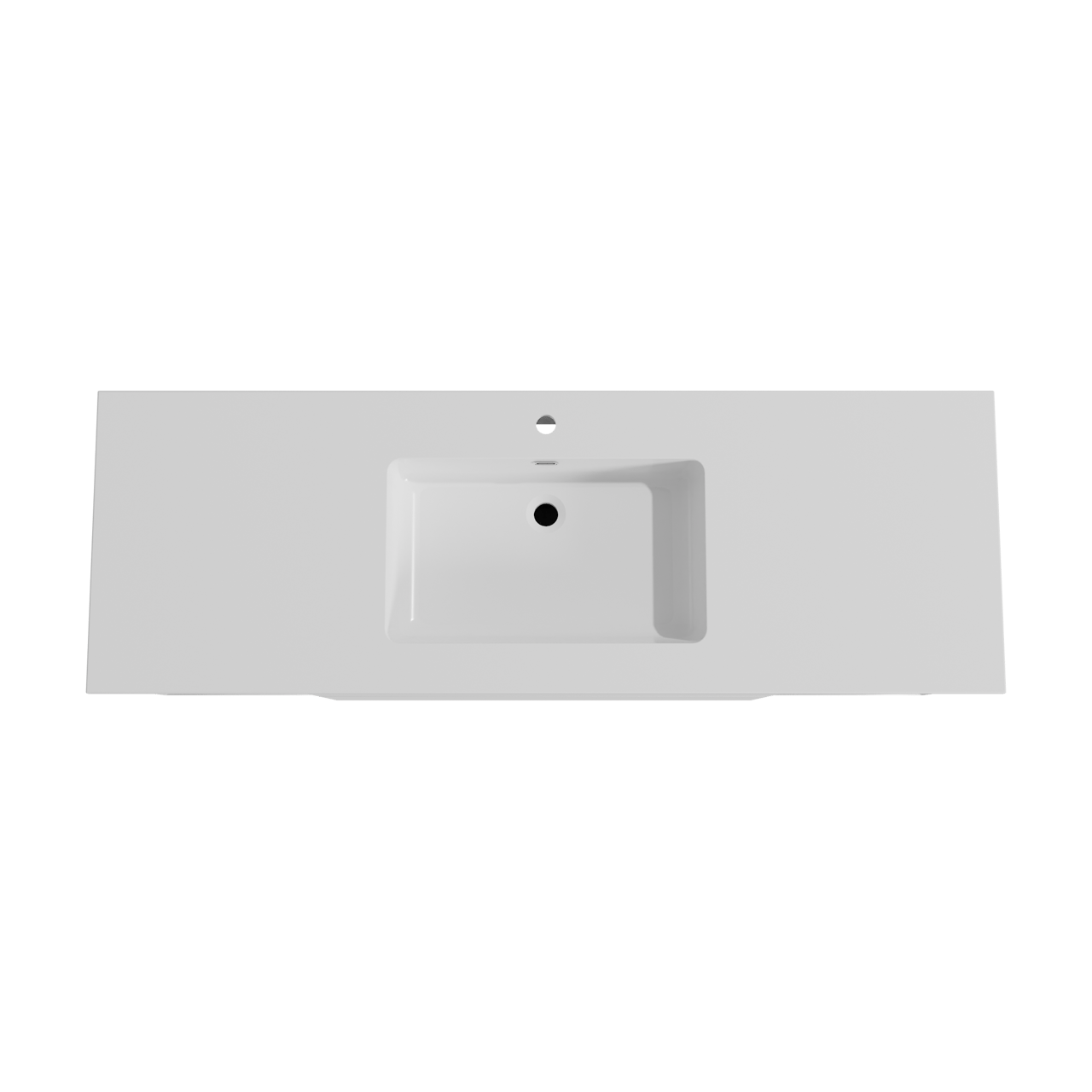 Storke Edge meuble salle de bains suspendu 155 x 52 cm blanc mat avec Diva plan simple en marbre composite blanc brillant