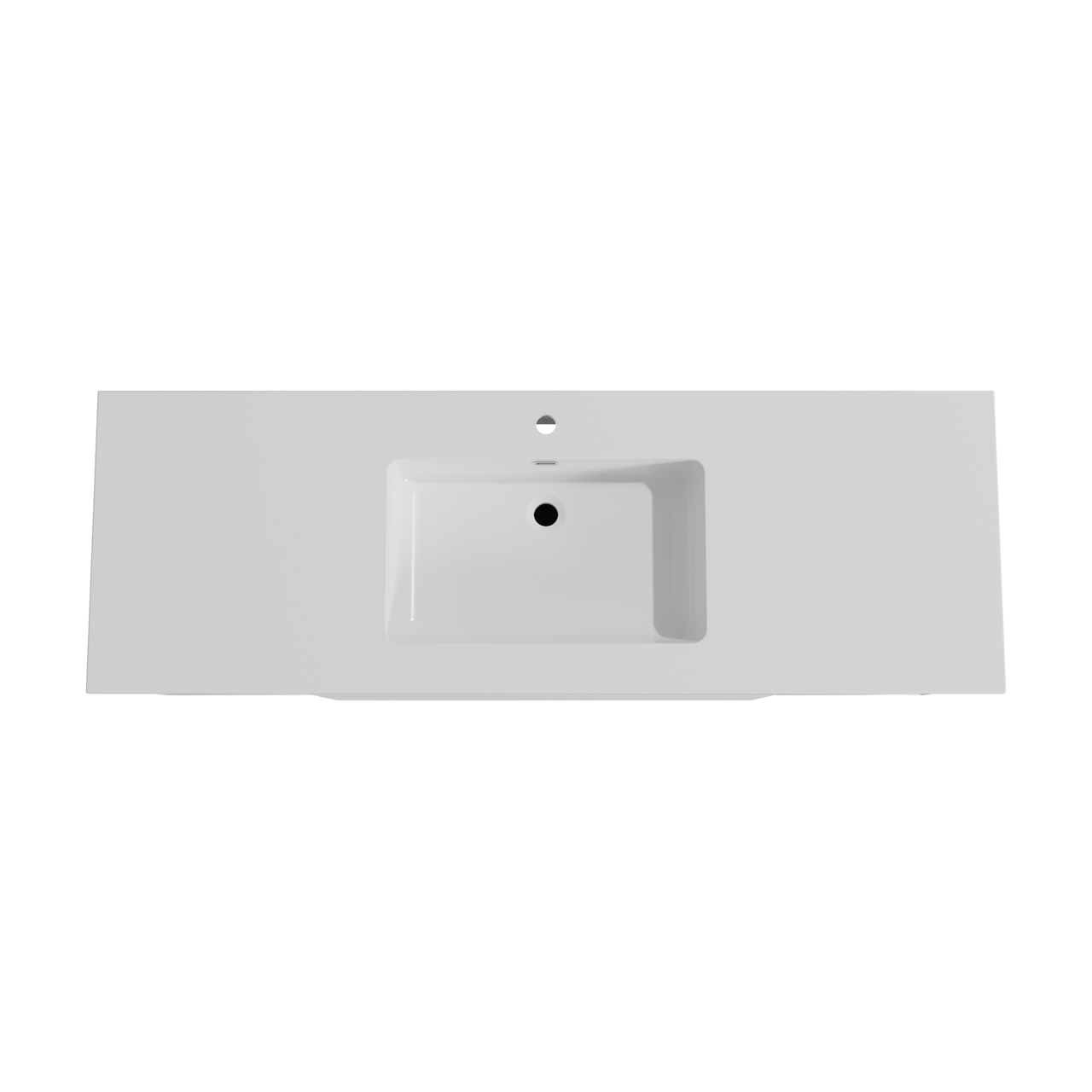 Storke Edge zwevend badmeubel 155 x 52 cm mat wit met Diva enkele wastafel in composietmarmer hoogglans wit