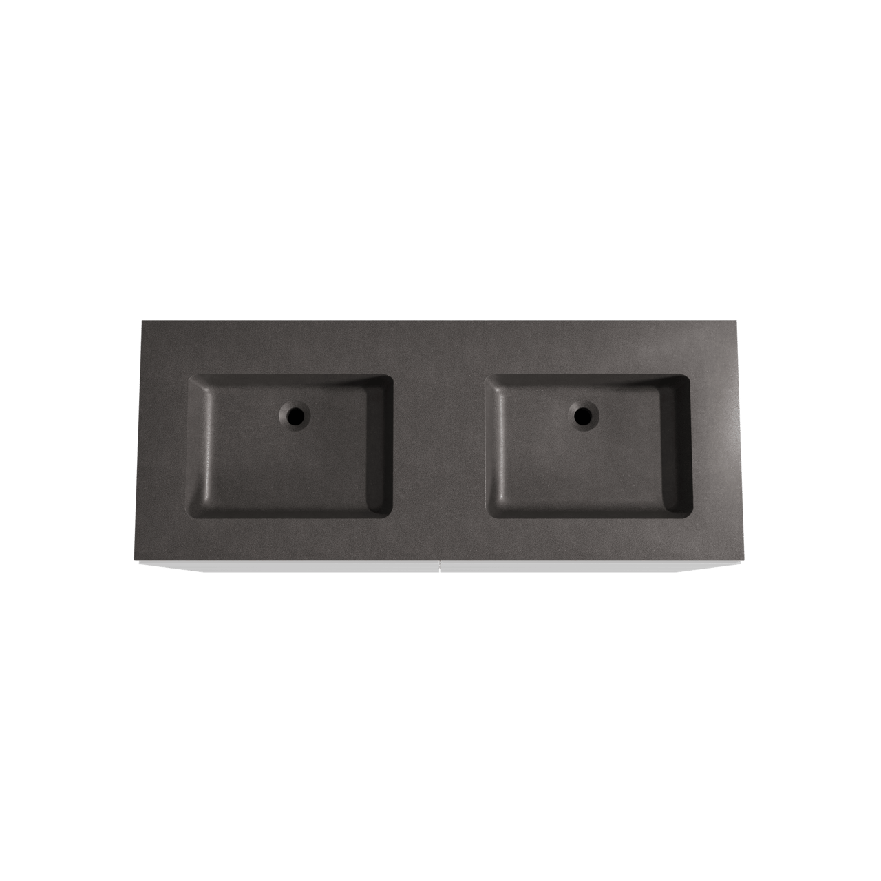 Storke Edge staand badmeubel 130 x 52 cm mat wit met Scuro dubbele wastafel in kwarts mat zwart