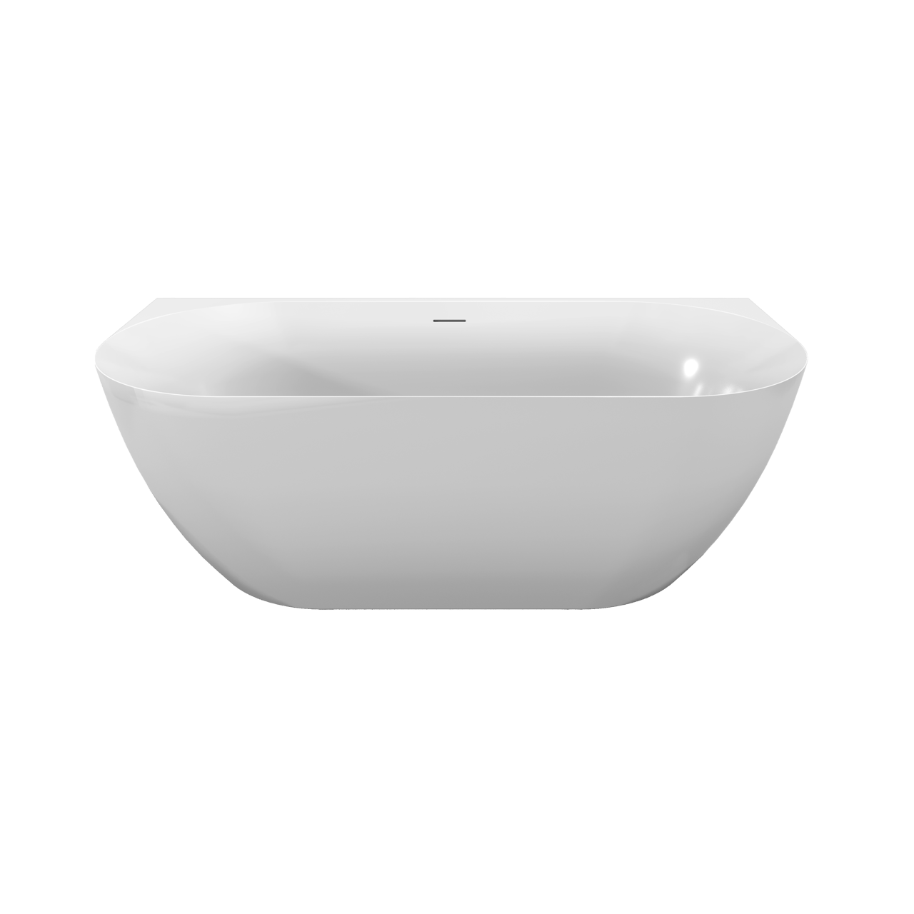 Luca Varess Otello halfvrijstaand bad 180 x 85 cm acryl hoogglans wit, afvoerplug inbegrepen