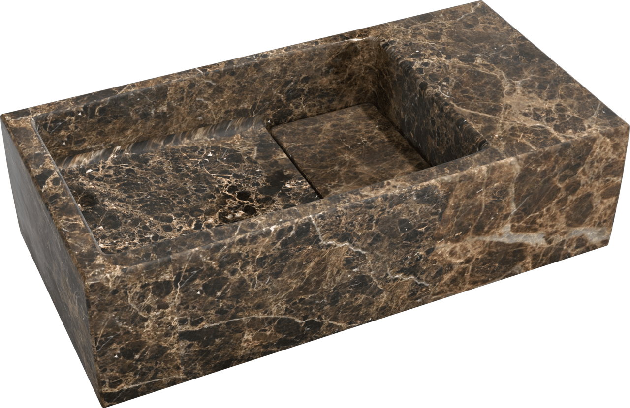 Balmani Mood Handwaschbecken: Dark Emperador Marmor, 36 x 18 cm