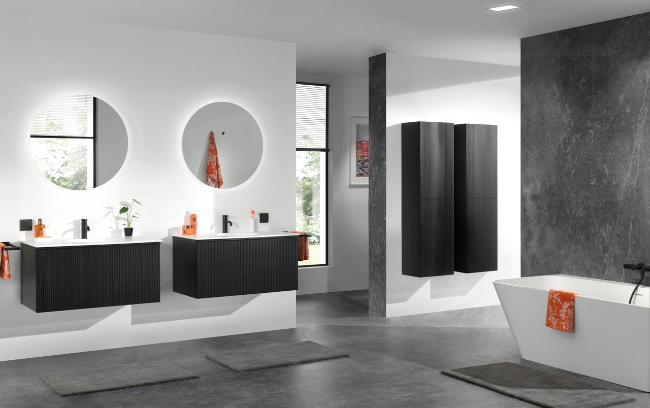 Balmani Zigga baignoire semi-îlot 180 x 85 cm Solid Surface blanc mat