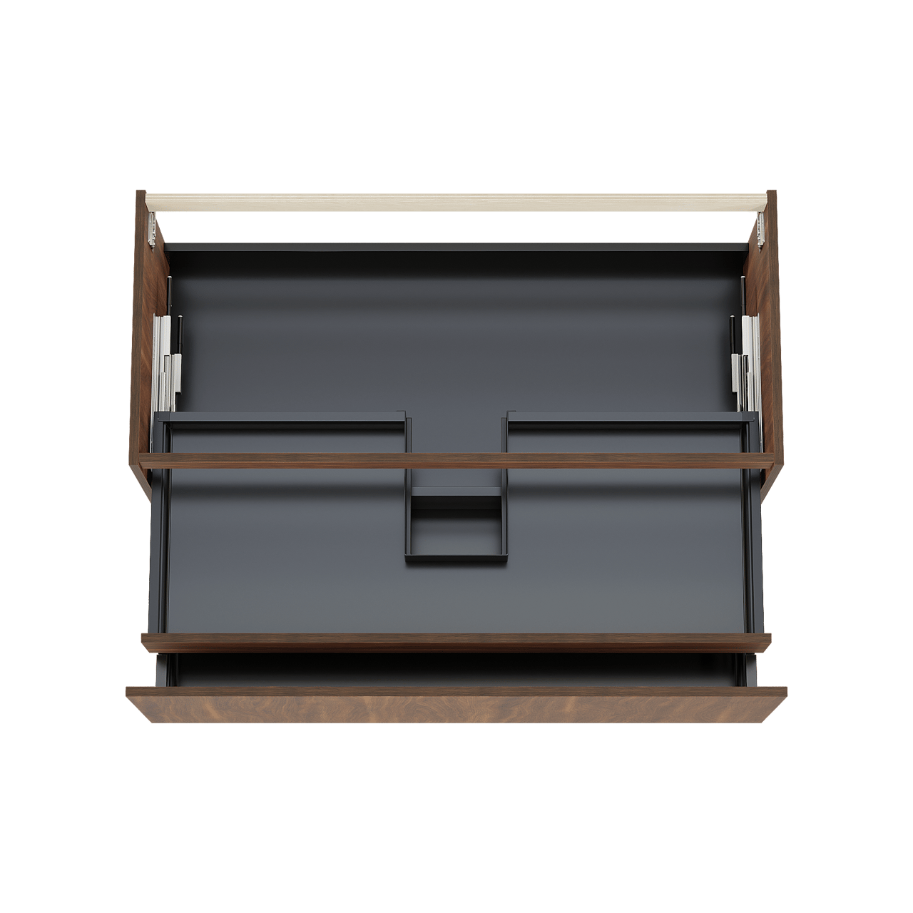 Balmani Sfera hängender Waschbeckenunterschrank: 120 x 55 cm, Amerikanischer Nussbaum, 2 Schubladen