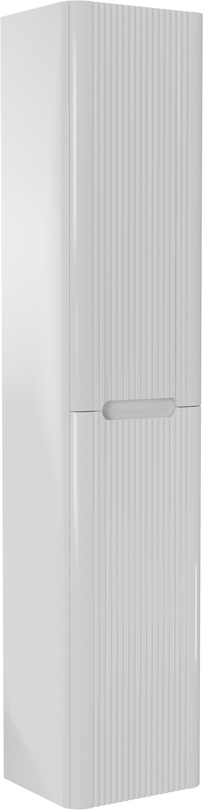 Linie Curvo hängender Hochschrank Weiβ glänzend 35 x 30 x 170 cm, Vert. Sym. Rippe