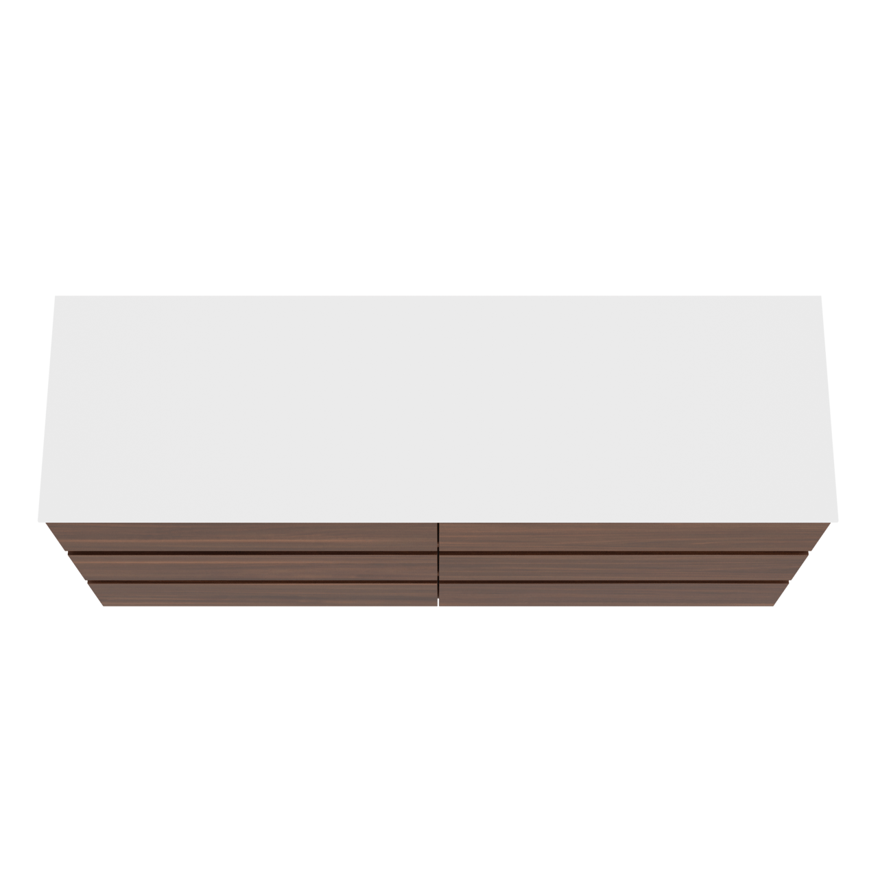 Balmani Lucida staand badkamermeubel 180 x 55 cm amerikaanse notelaar met Stretto enkel of dubbel tablet in solid surface mat wit