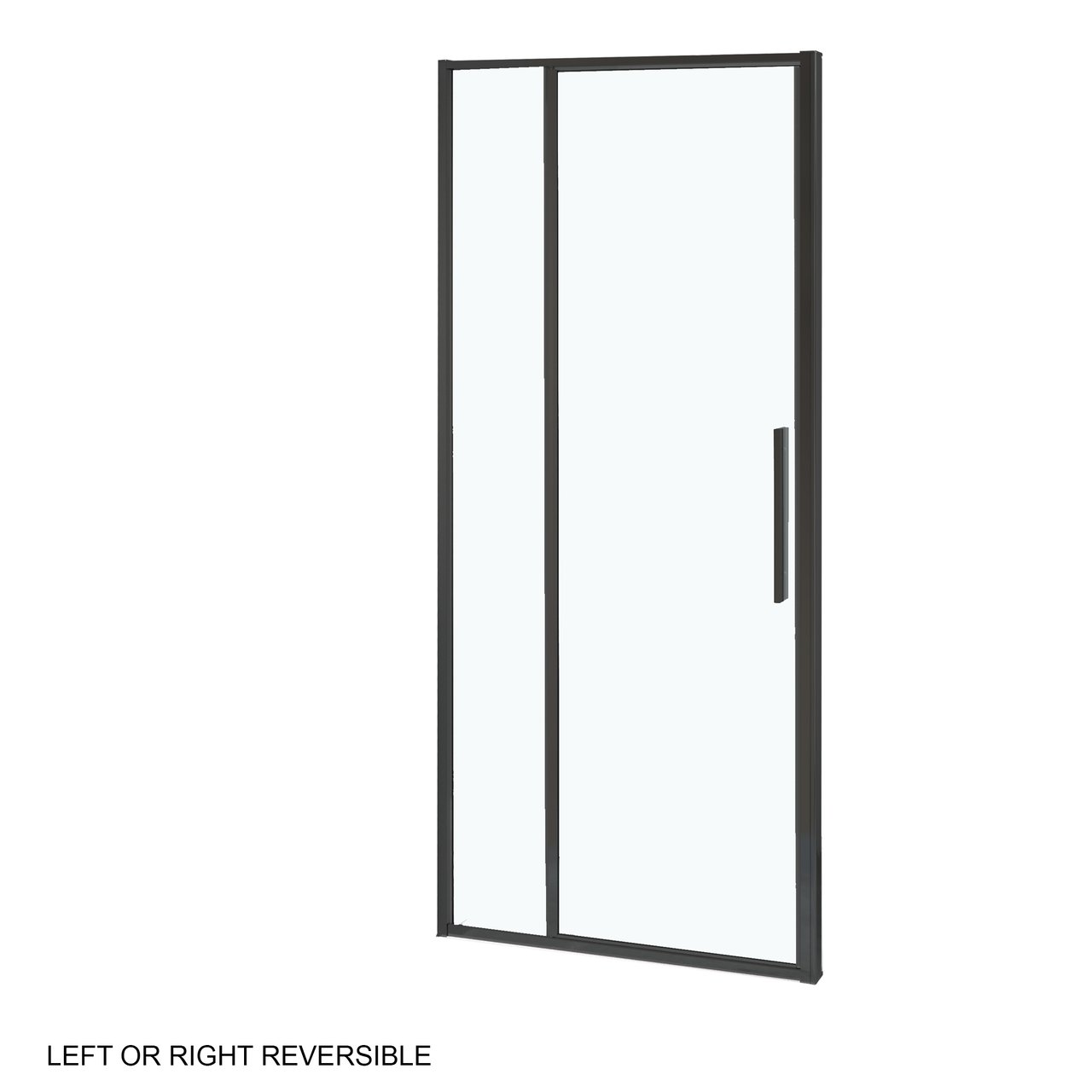 Luca Varess Morano paroi de douche avec porte pivotante et 2 parois latéraux fixes 80 x 80 cm verre transparent profil noir mat - porte