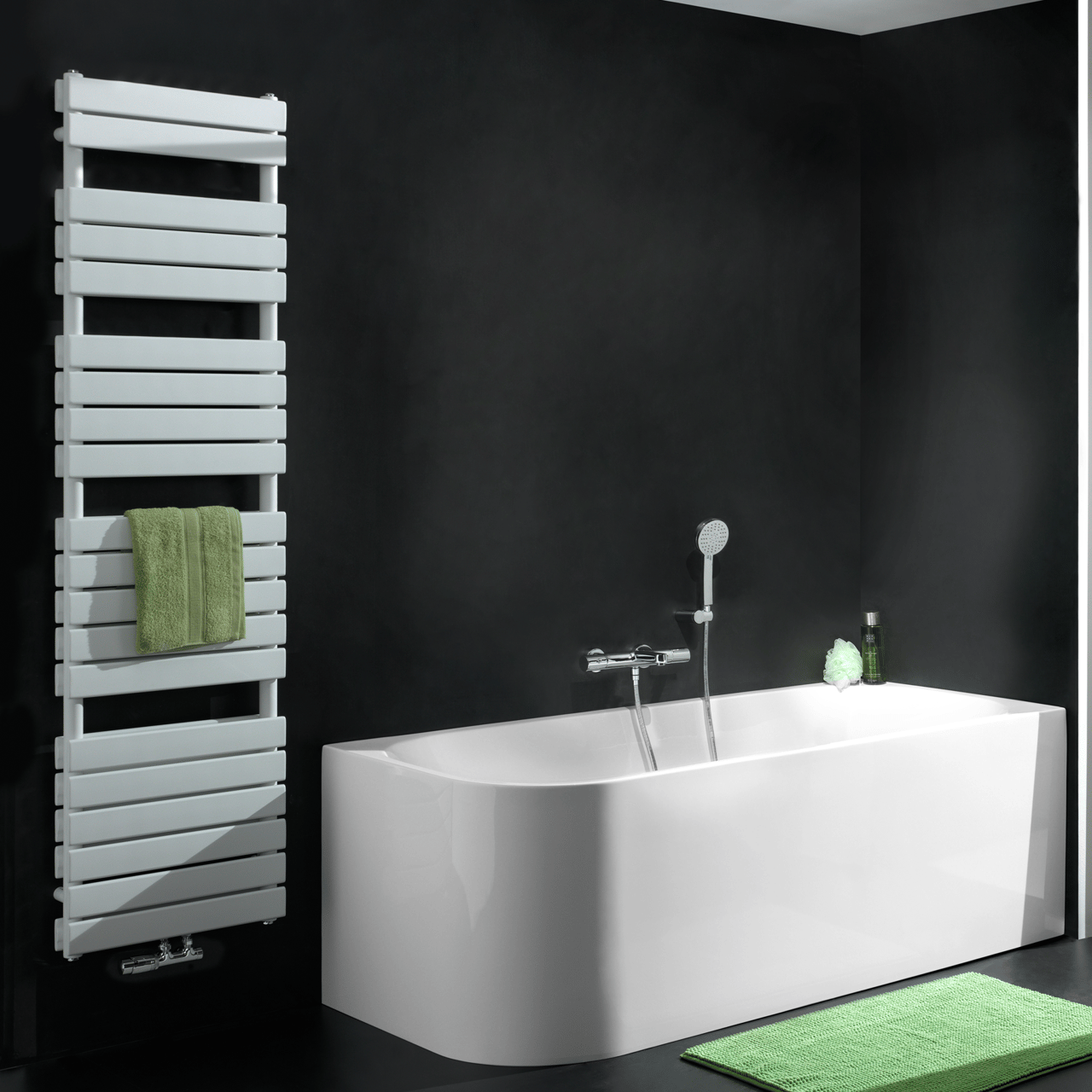 Vipera Vulcan dubbele handdoekradiator 50 x 183,5 cm centrale verwarming mat wit zij- en middenaansluiting 1.608W