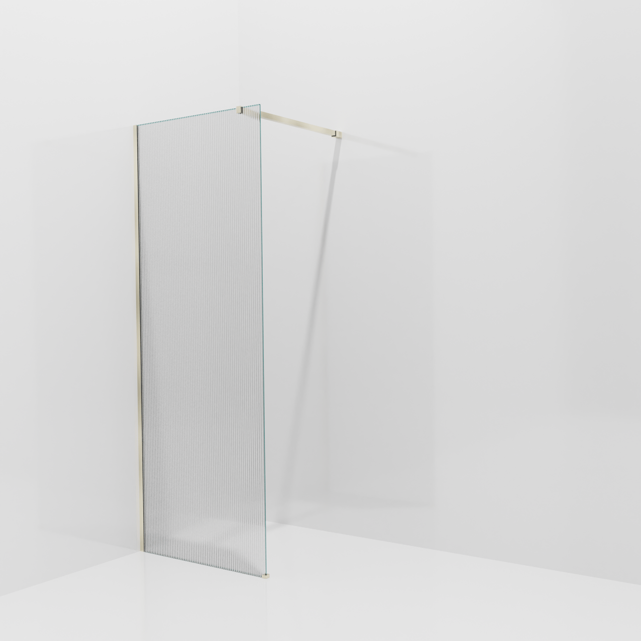 Balmani Modular Walk-In Dusche: 80 x 200 cm, Ribs, inklusive Coating, Profil Brushed Champagne Gold