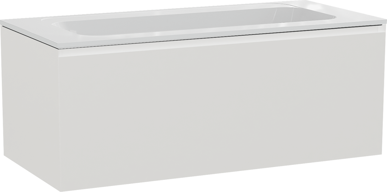 Balmani Idra by Mitra meuble salle de bains suspendu 120 x 55 cm blanc mat avec Tablo Strada plan simple en marbre composite blanc brillant