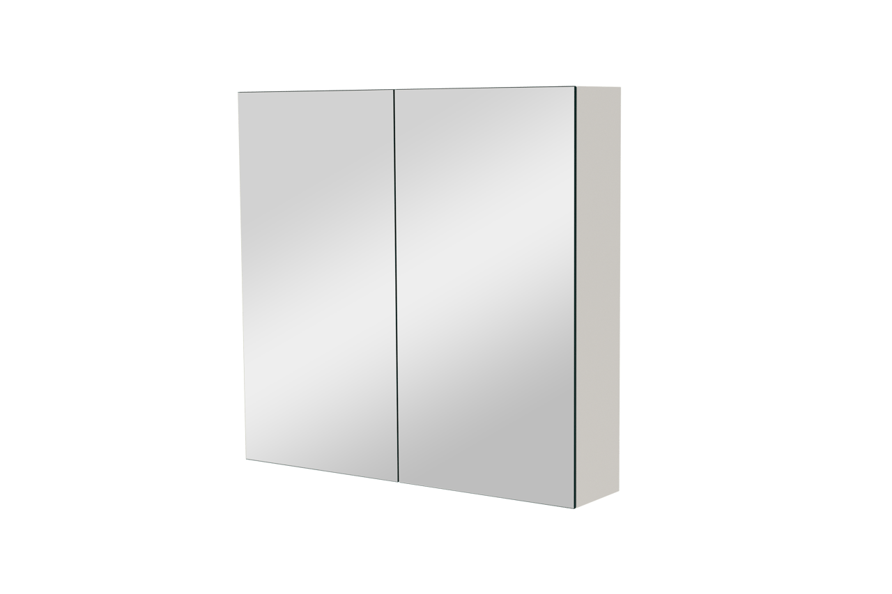 Balmani Mitra Spiegelschrank Bad: 75 x 72 cm, Weiß matt