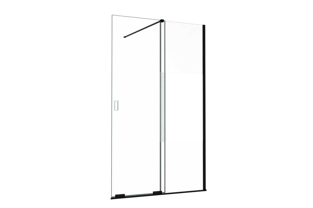 Balmani Move Slide  Walk-In-Dusche mit Schiebetür 120 x 200 cm Band Glas matt schwarz Profil