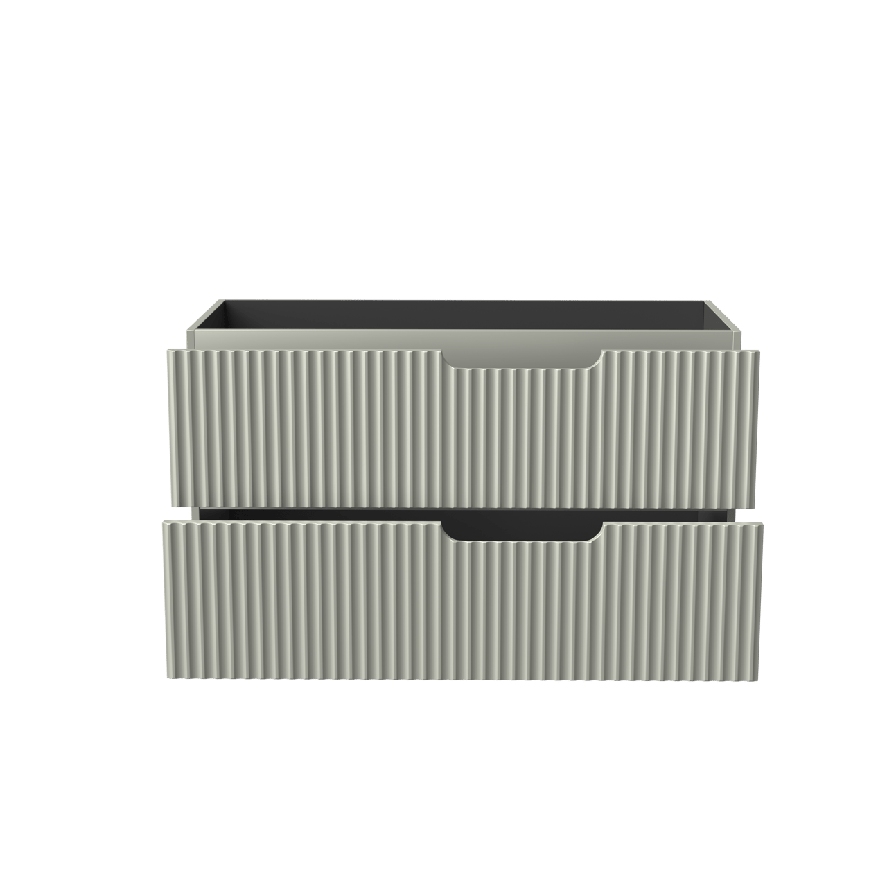 Linie Ribbo zwevende wastafelonderkast 100 x 46 cm greige 2 lades