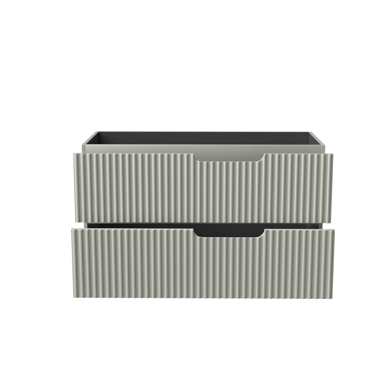 Linie Ribbo meuble sous-lavabo suspendu 100 x 46 cm Greige 2 tiroirs