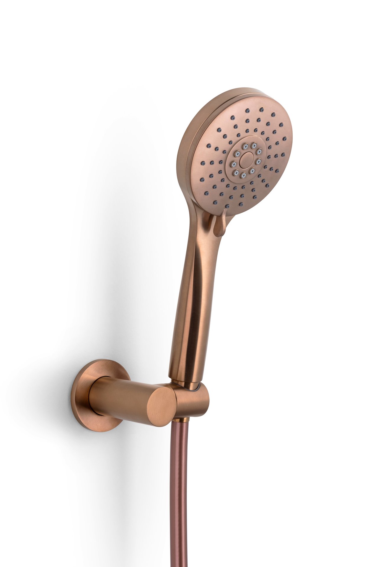 Blaufoss Round douchekop met slang 3 straalsoorten geborsteld Rosegold