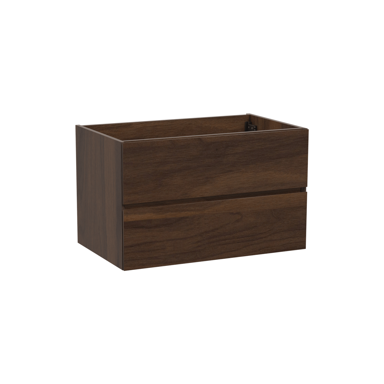 Storke Edge zwevende wastafelonderkast 85 x 52 cm notelaar 2 lades