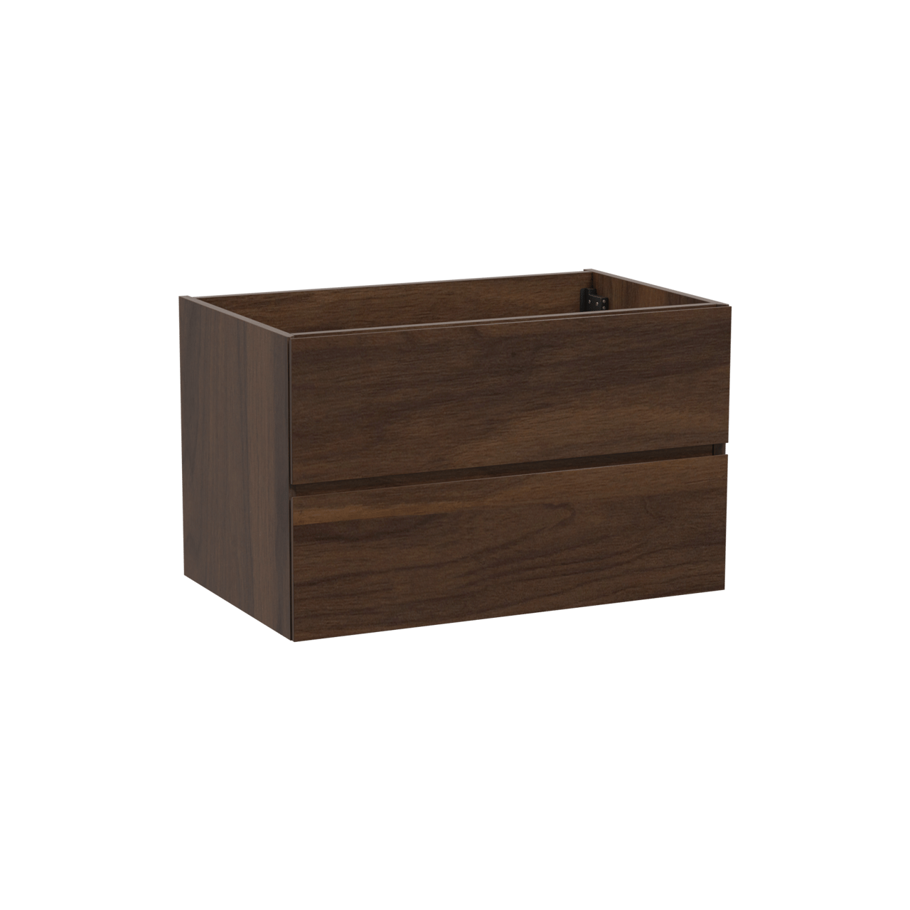 Storke Edge hängender Waschbeckenunterschrank: 85 x 52 cm, Nussbaum, 2 Schubladen