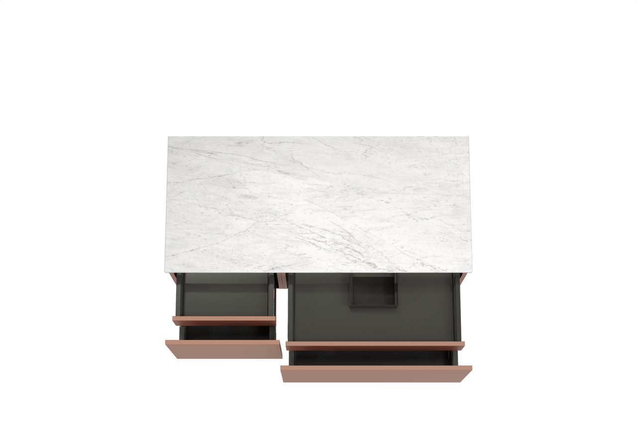 Balmani Sfera meuble salle de bains suspendu 120 x 55 cm cotto avec Stretto tablette simple ou double en marbre carrara