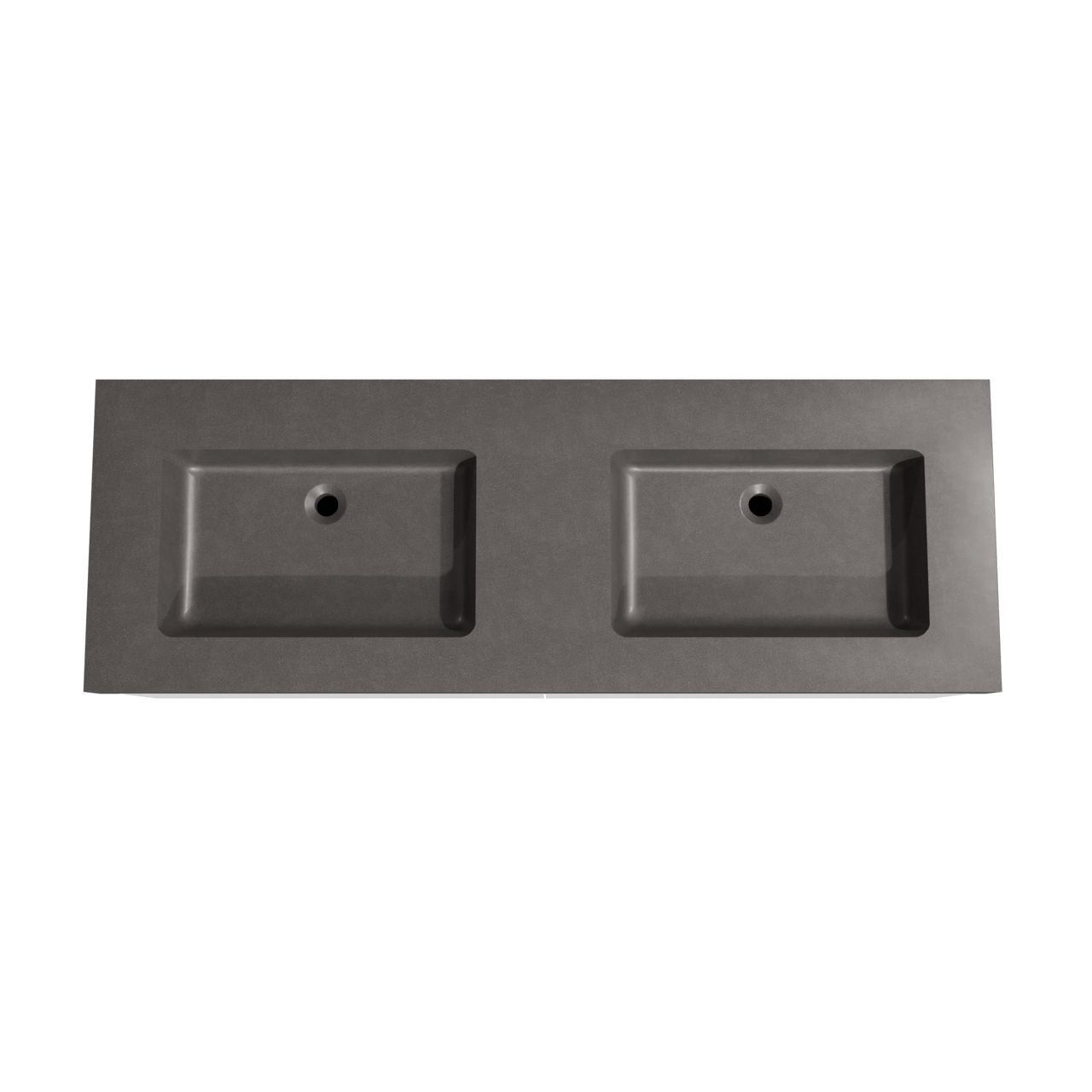 Storke Edge meuble salle de bains suspendu 150 x 52 cm blanc mat avec Scuro High double vasque en quartz noir mat