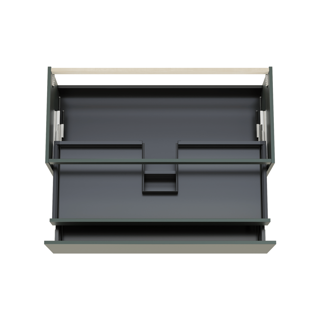 Balmani Sfera hängender Waschbeckenunterschrank: 120 x 55 cm, Forest, 2 Schubladen