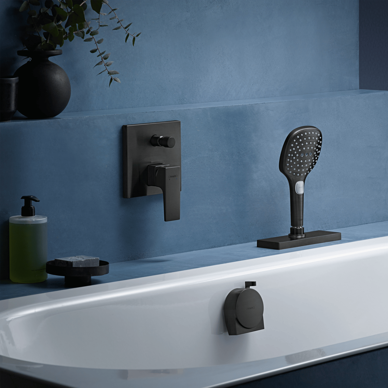 Hansgrohe Exafill garniture de remplissage, vidage et trop-plein baignoire Brushed Black Chrome