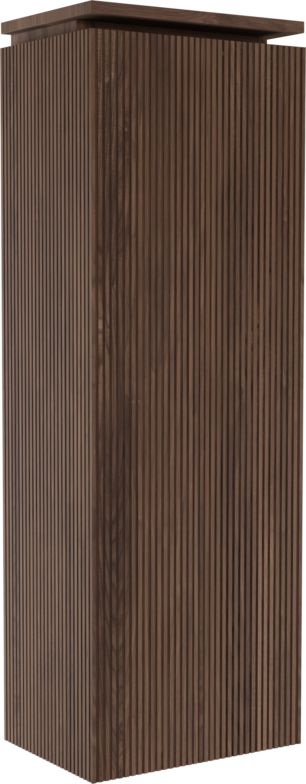 Balmani Eclips Ribs hängender Hochschrank Rechts Amerikanischer Nussbaum 44 x 32 x 130 cm, Vert. Sym. Rippe