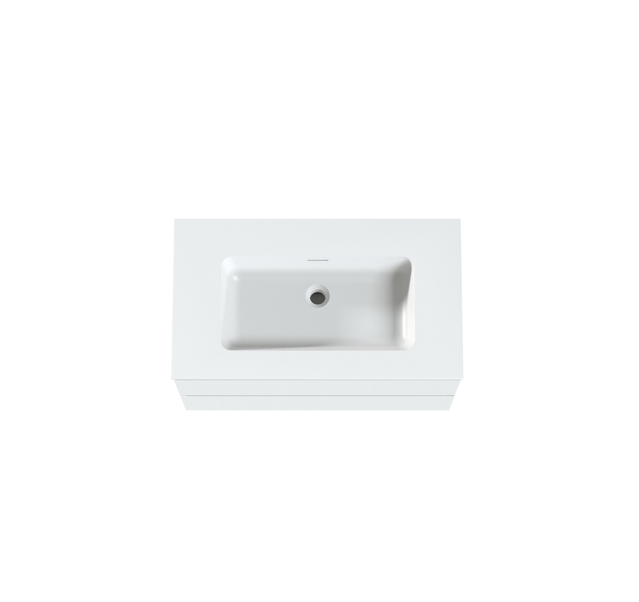 Storke Edge meuble salle de bains suspendu 80 x 46 cm blanc mat avec Mata plan simple en solid surface blanc mat