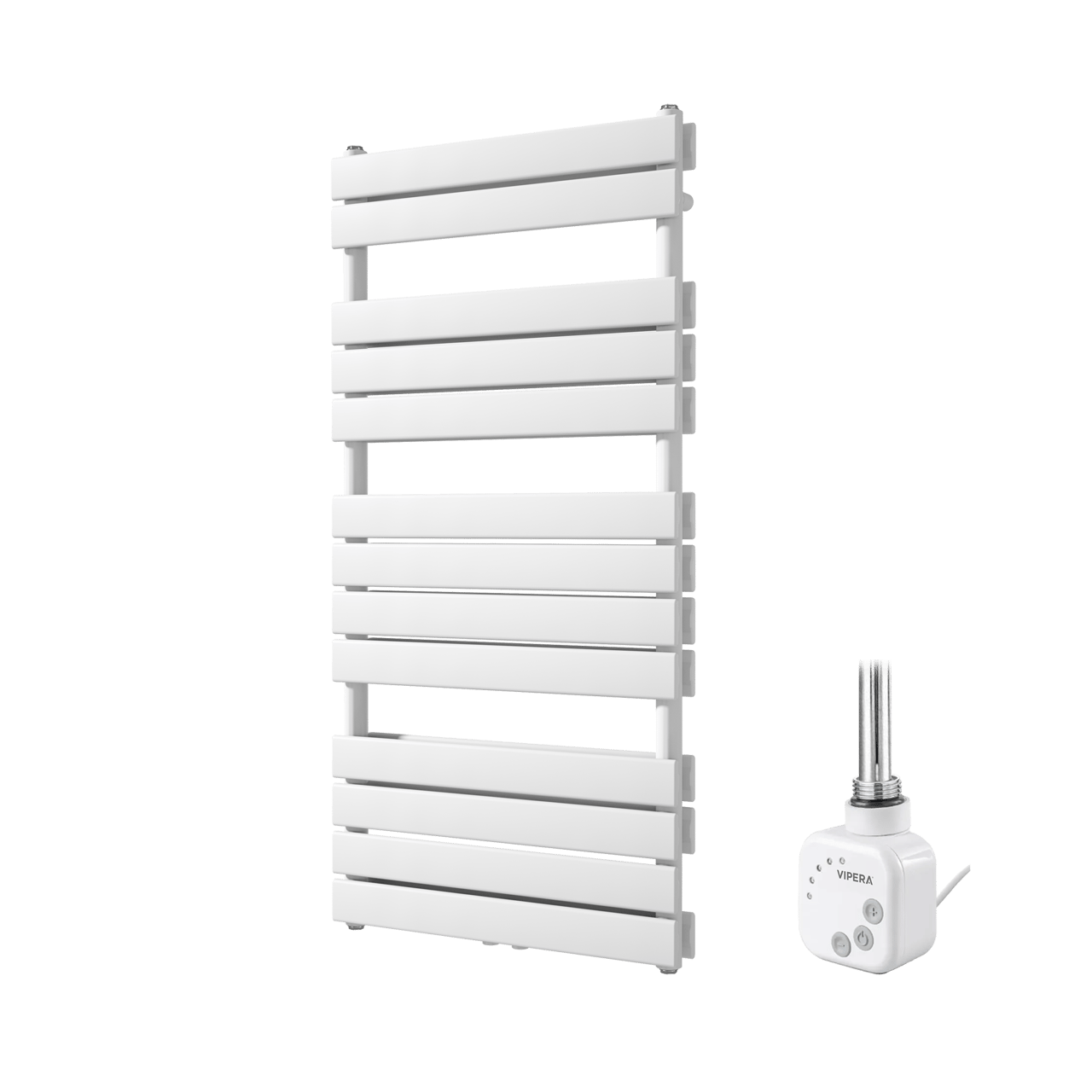 Vipera Vulcan sèche-serviettes Doublé 60 x 123 cm chauffage électrique blanc mat raccordement latéral et central possible 1000W, résistance incluse