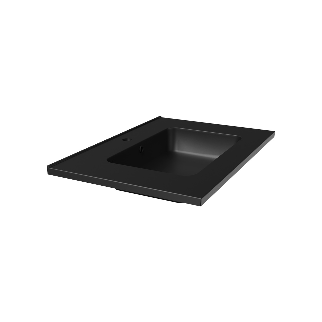 Linie Vano Einzelwaschtisch Matt Schwarzer Verbundmarmor 70 x 46 cm