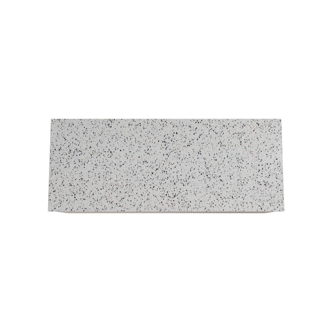 Storke Ribs meuble salle de bains suspendu 130 x 52 cm chêne brut avec Tavola tablette simple ou double en blanc/noir mat terrazzo, Nervure droite symétrique verticale