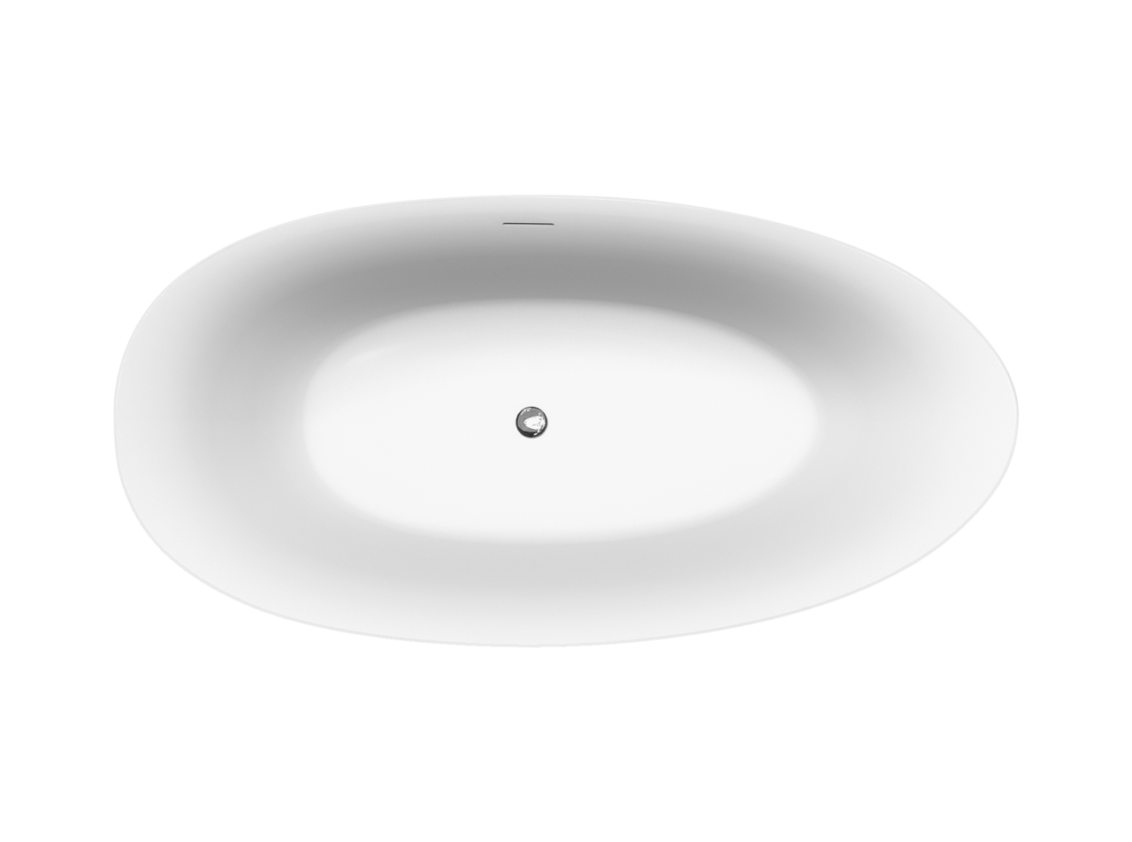 Luca Varess Uovia baignoire îlot ovale 170 x 85 cm acrylique blanc mat