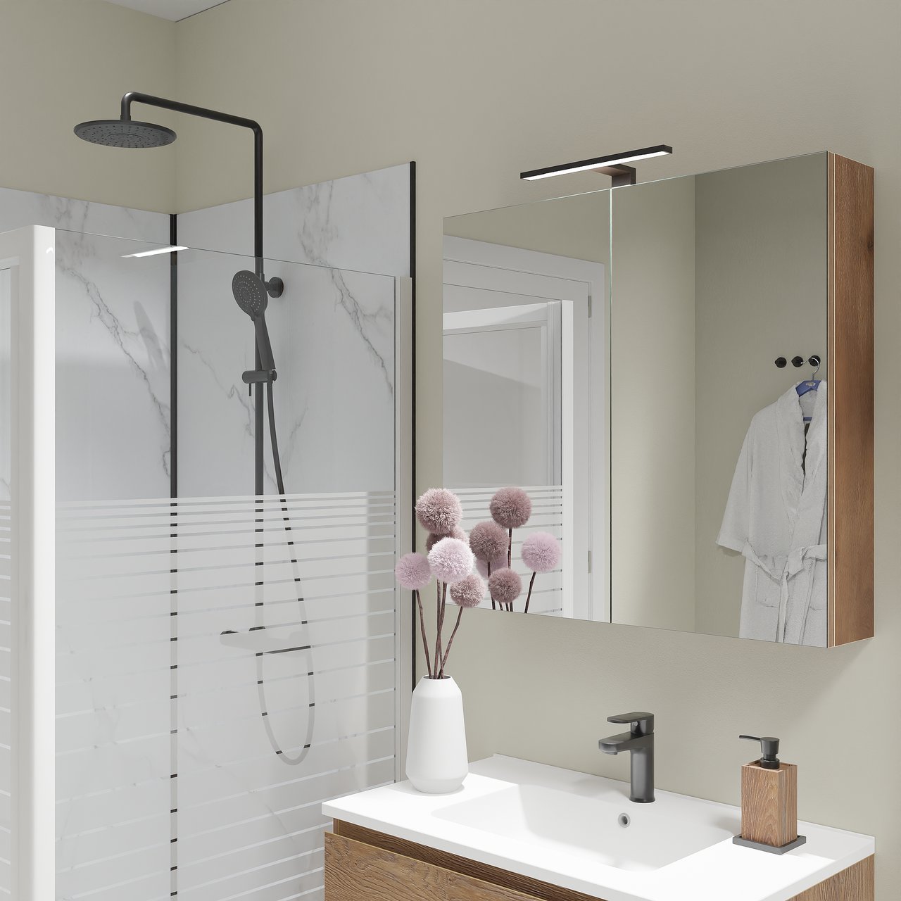 Luca Varess Delos LED verlichting 30 cm zwart