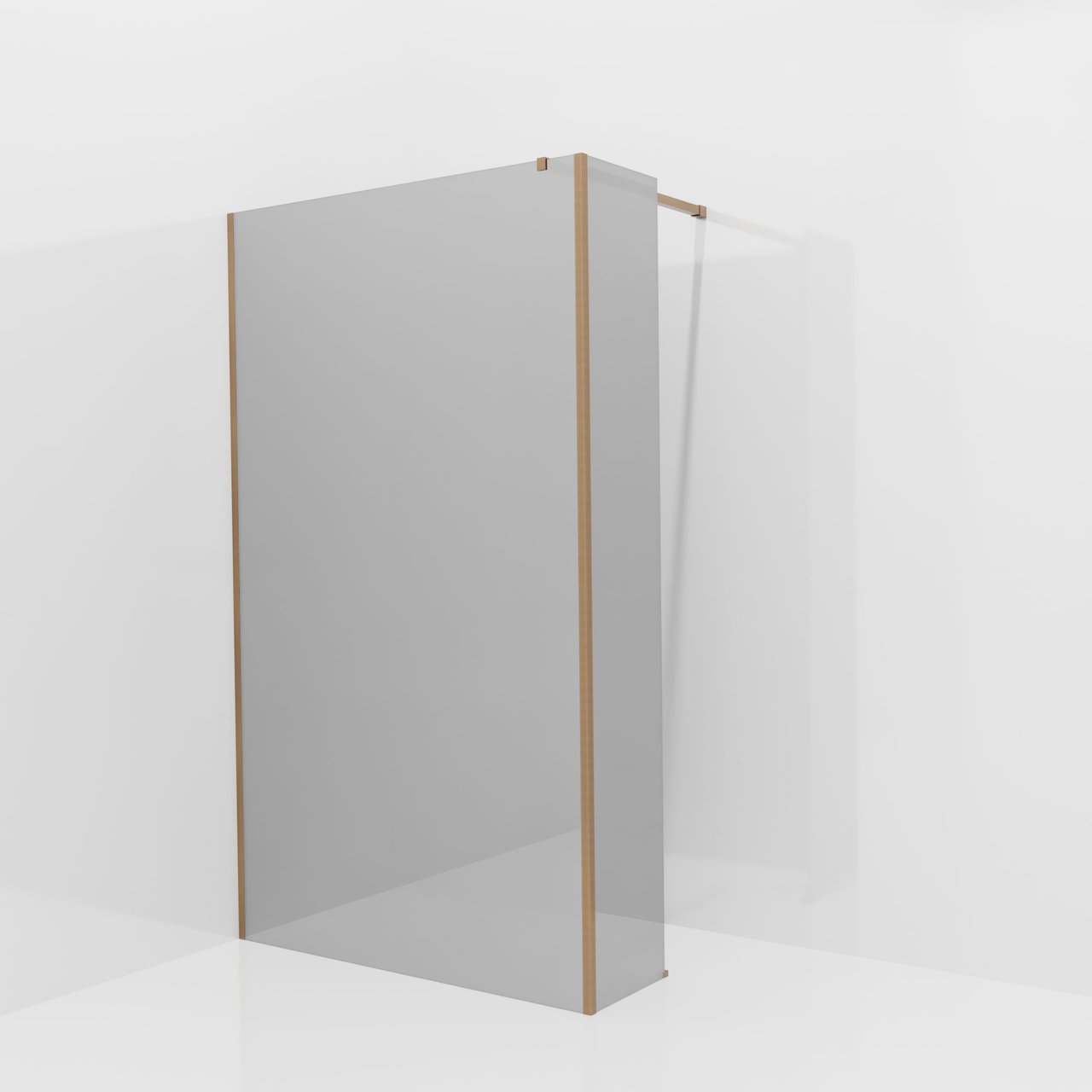 Balmani Modular douche à l'italienne avec paroi latérale fixe: 120 x 200 cm, Miroir Reflex, Profil Brushed Rosegold