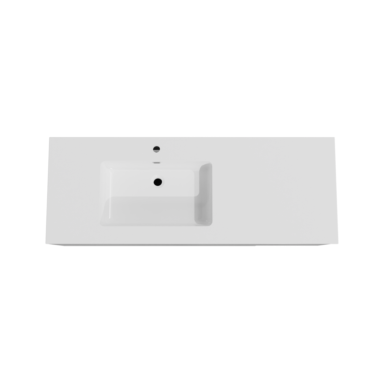 Storke Edge zwevend badmeubel 140 x 52 cm beton donkergrijs met Diva asymmetrisch linkse wastafel in composietmarmer hoogglans wit