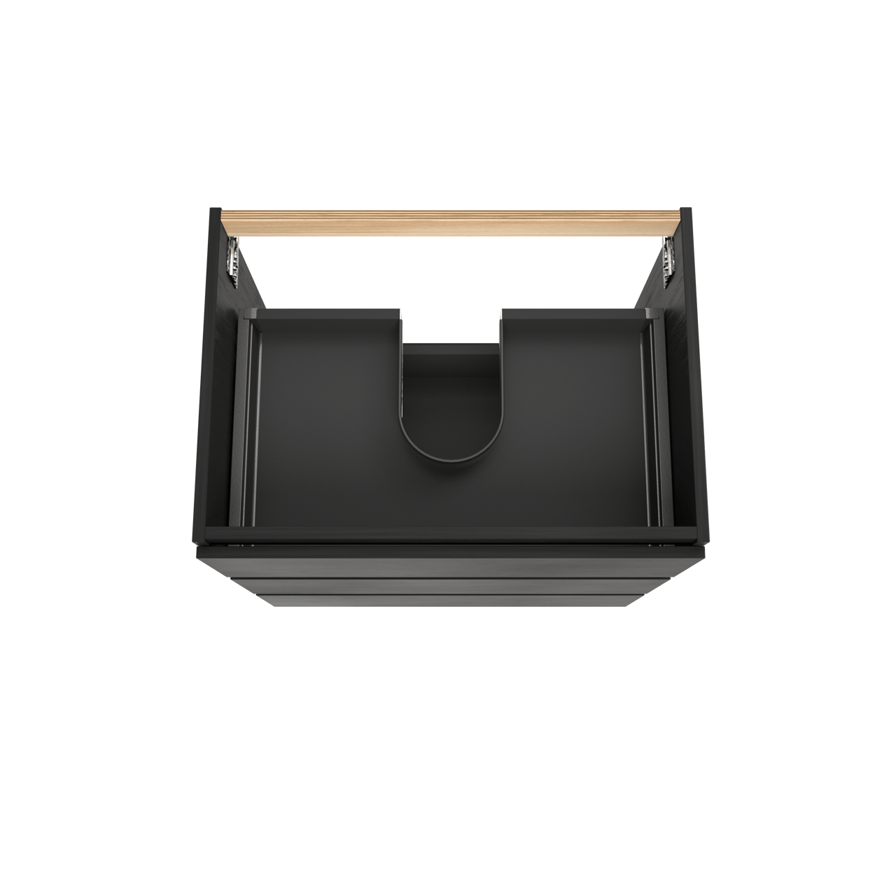 Balmani Lucida stehender Waschbeckenunterschrank: 75 x 55 cm, Eiche Schwarz, 3 Schubladen