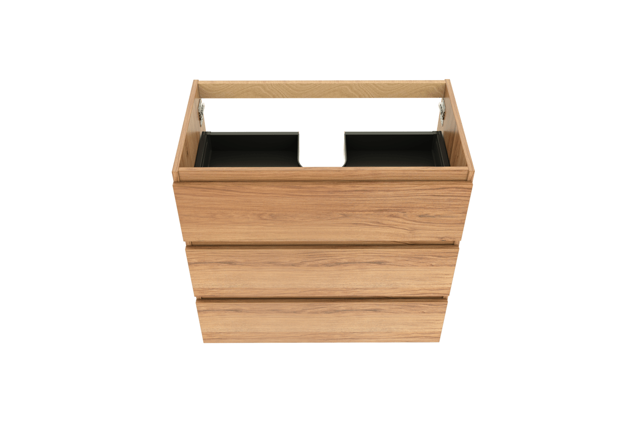 Balmani Lucida meuble sous-lavabo a poser 90 x 55 cm teck 3 tiroirs