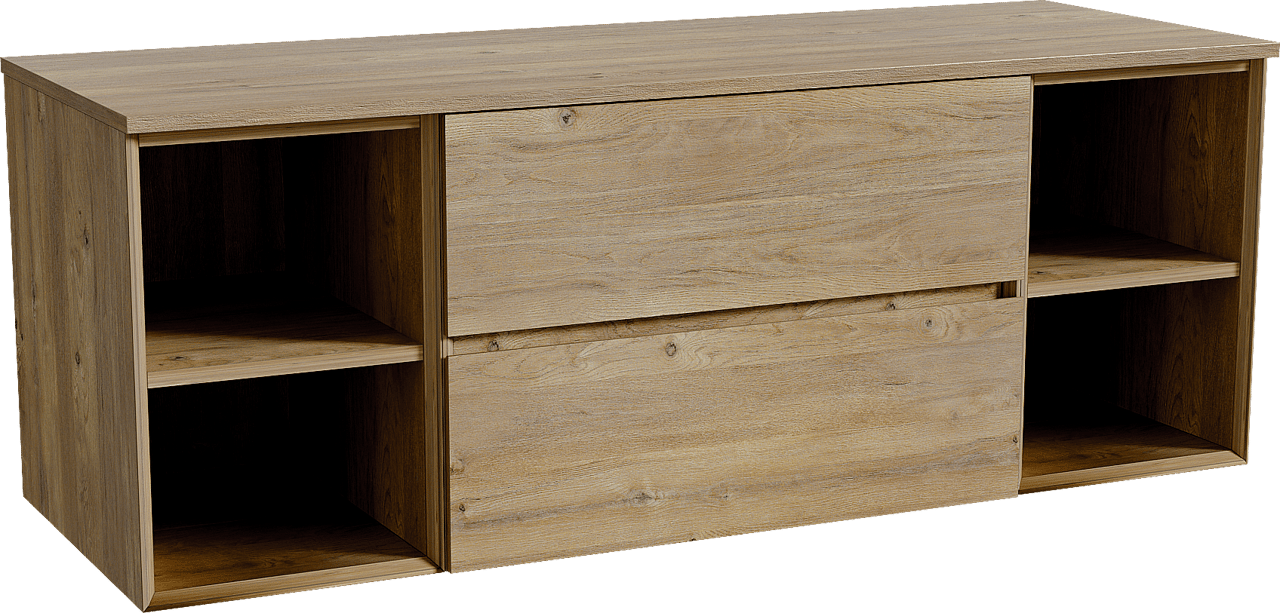 Storke Edge badkamermeubel met Panton wastafelblad voor waskom(men)