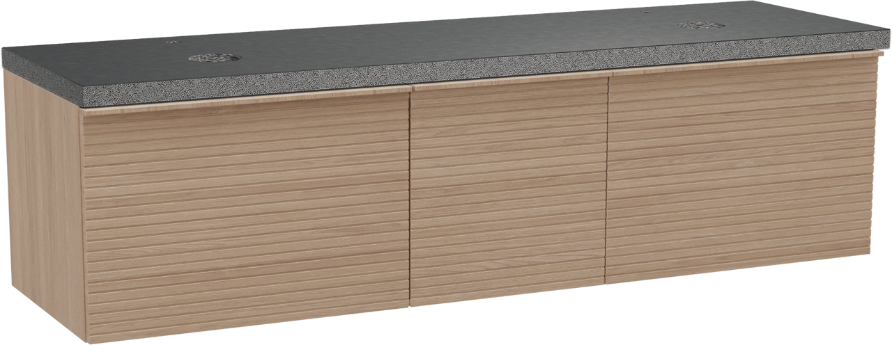 Balmani Forma Badmöbel Set mit Rock Waschtischplatte für Aufsatzwaschbecken