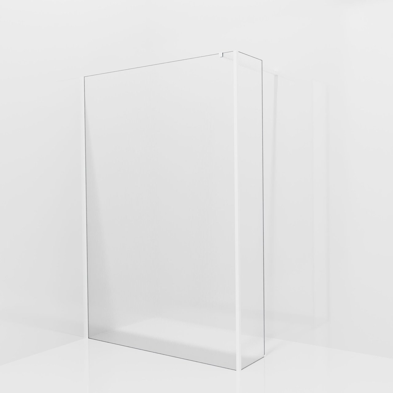 Balmani Modular inloopdouche met vaste zijwand: 140 x 200 cm, Ribs met coating, Mat witte profielen