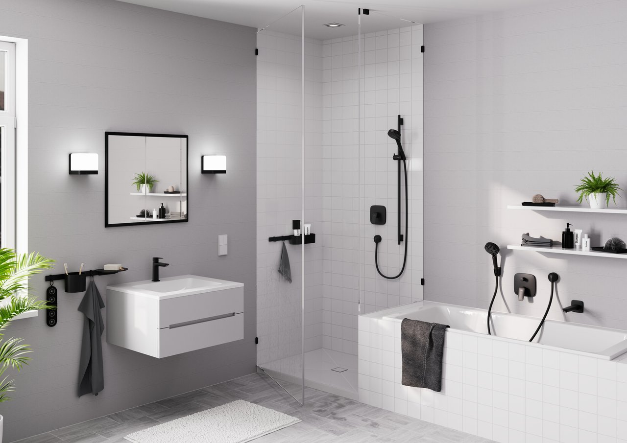 Hansgrohe Logis 800 Niedrige Waschtischarmatur Schwarz Matt