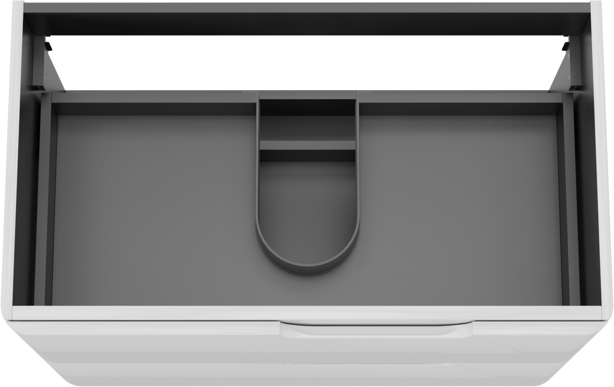 Linie Curvo zwevende wastafelonderkast 80 x 46 cm Hoogglans Wit 2 lades