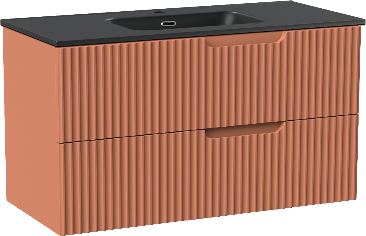 Linie Ribbo meuble salle de bains avec lavabo Baro