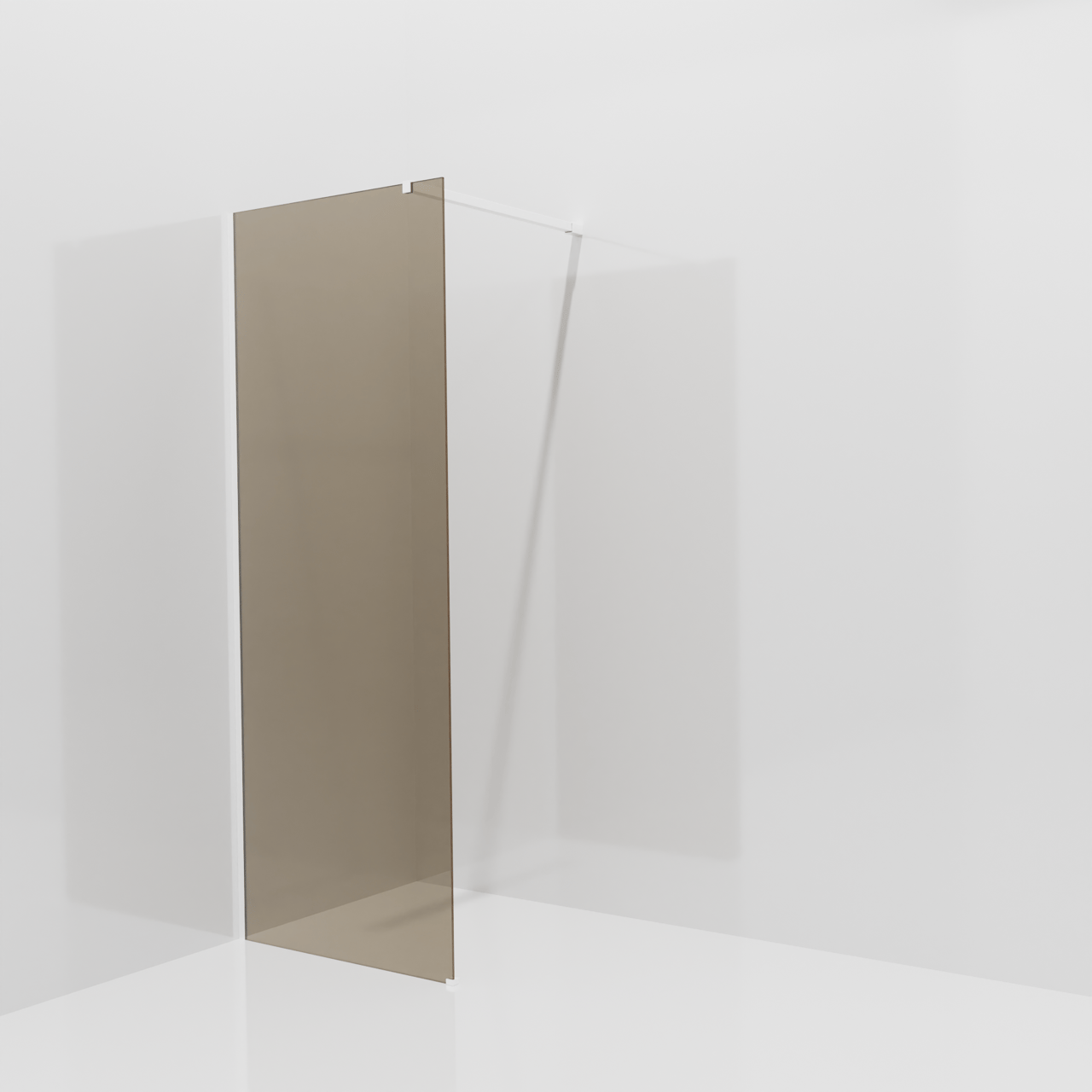 Balmani Modular douche à l'italienne: 80 x 200 cm, Verre bronze, Profil Blanc mat