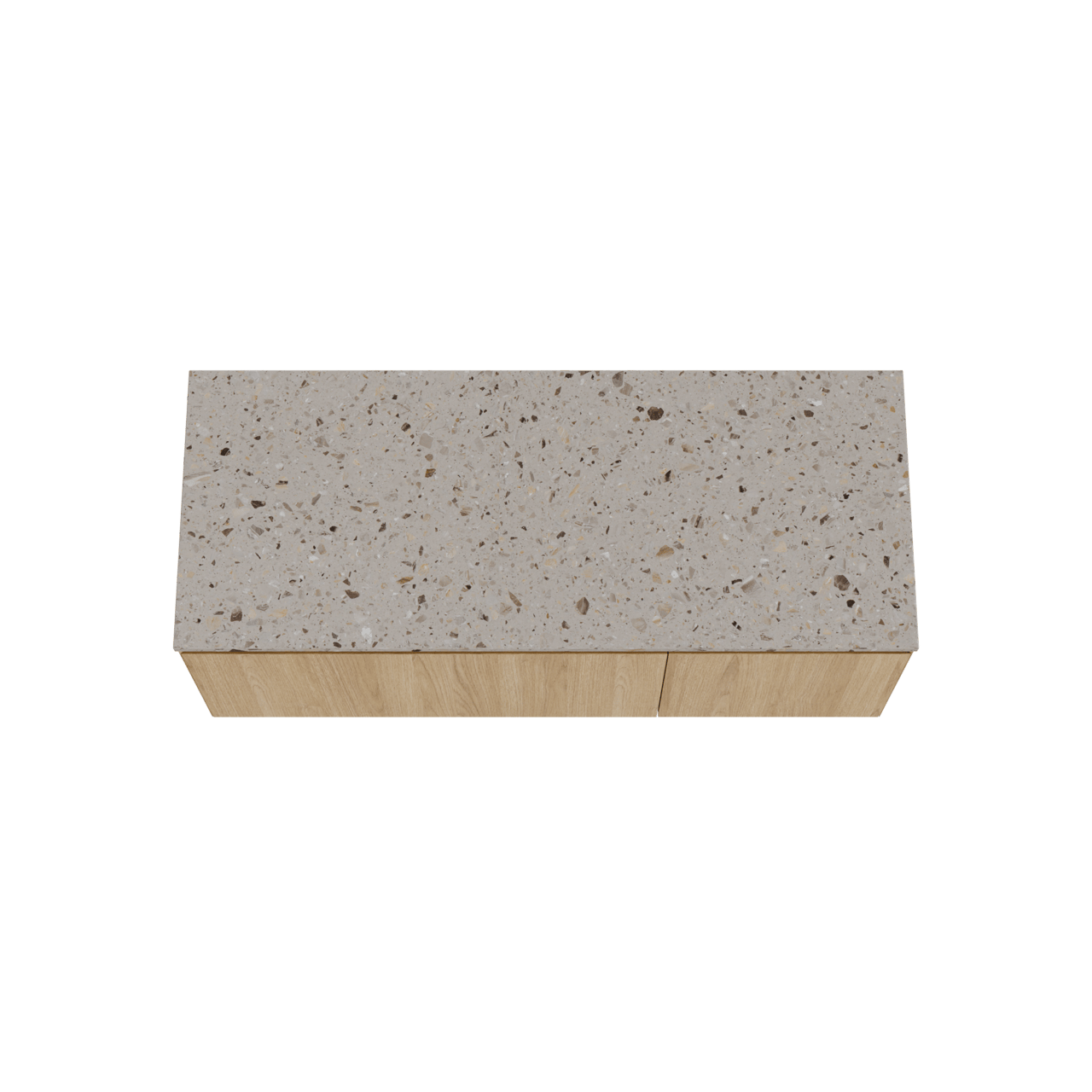 Balmani Idra meuble salle de bains suspendu 135 x 55 cm chêne naturel avec Stretto tablette simple ou double en terrazzo greige terrazzo