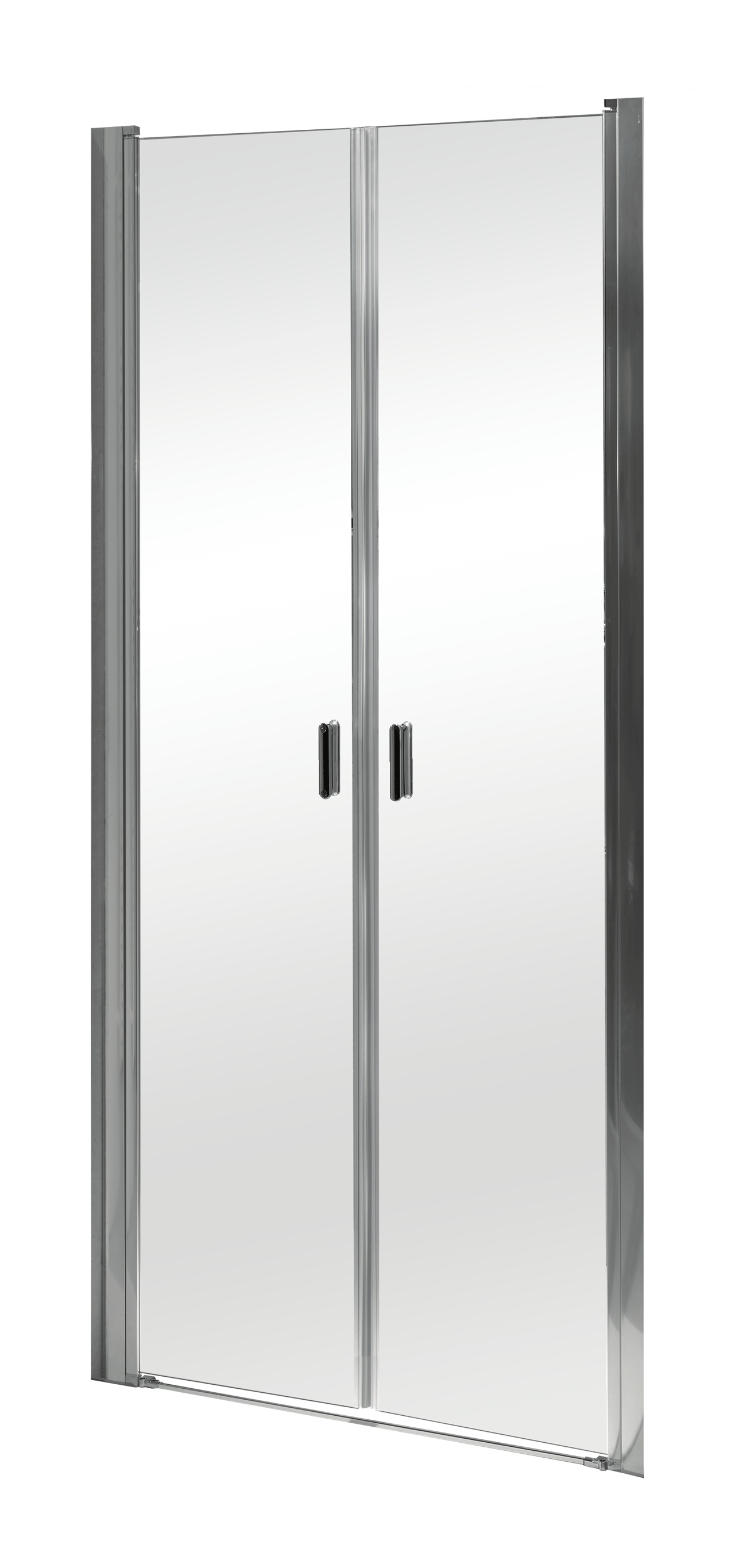 Luca Varess Romeo porte battante 90 x 190 cm verre transparent profil chrome brillant