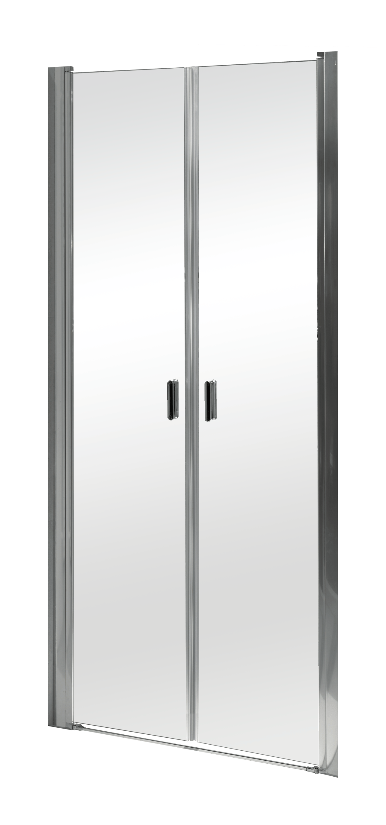 Luca Varess Romeo porte battante 90 x 190 cm verre transparent profil chrome brillant