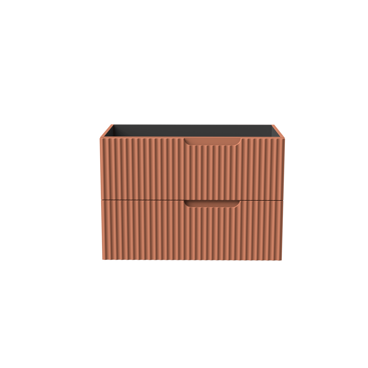 Linie Ribbo zwevende wastafelonderkast 80 x 46 cm cotto 2 lades