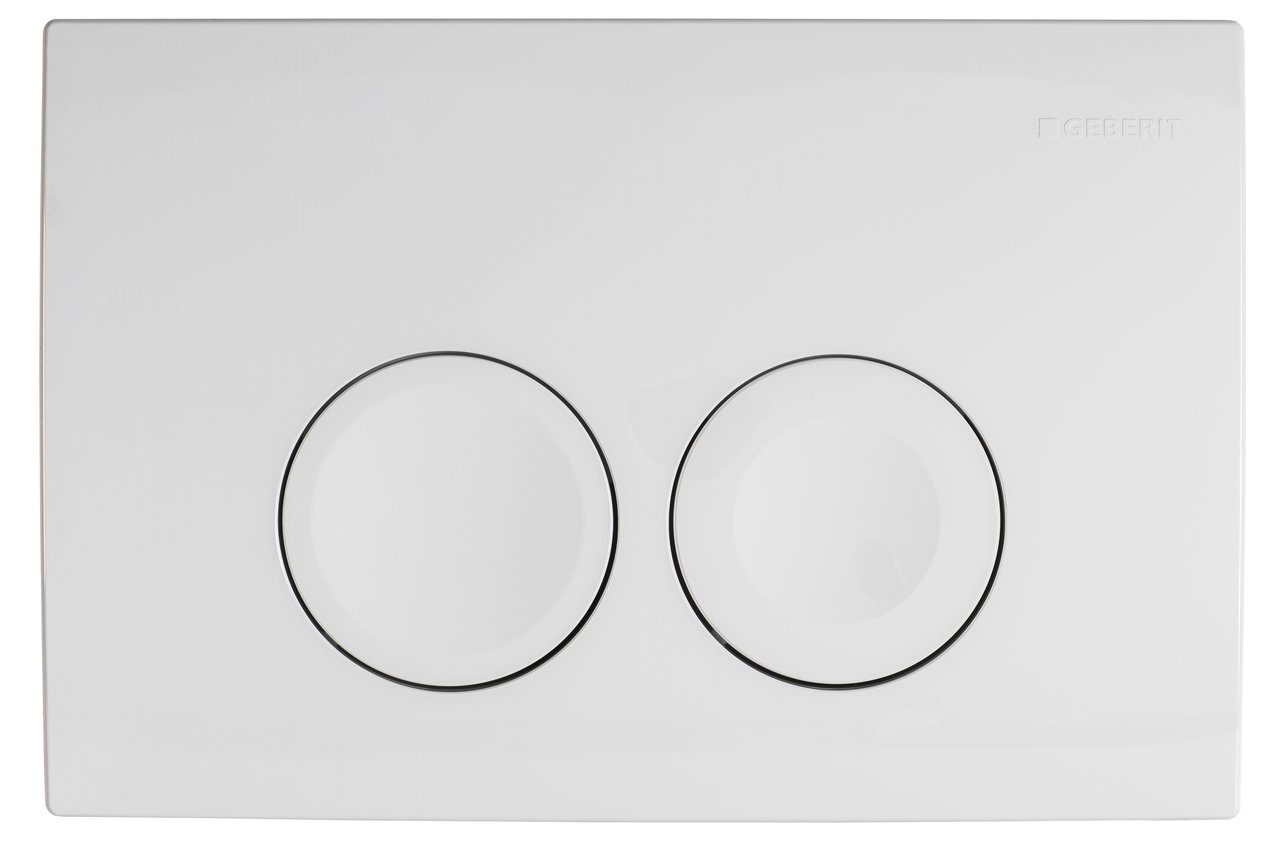 Geberit Delta 21 bedieningspaneel hoogglans wit voor Geberit Duofix inbouwreservoir