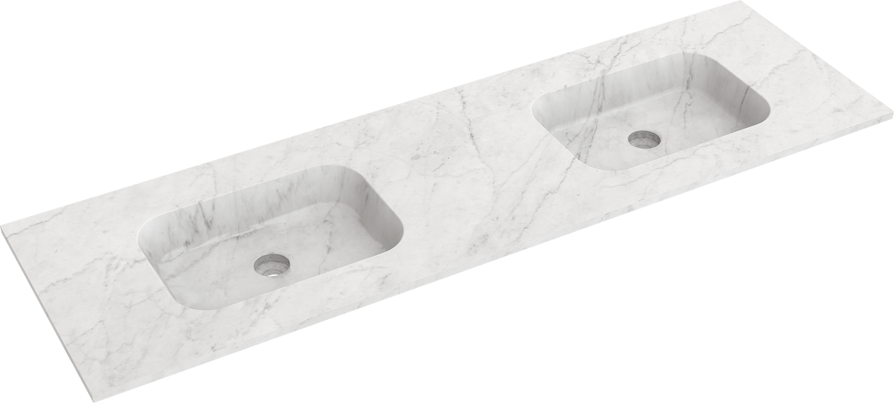 Balmani Tablo Arcato Doppelwaschtisch, Carrara-Marmor, 180 x 55 cm