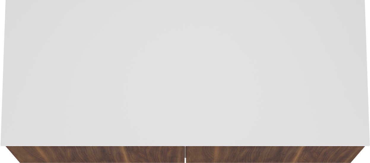 Balmani Sfera zwevend badmeubel 135 x 55 cm amerikaans notenhout met Stretto enkel of dubbel wastafelblad in solid surface mat wit