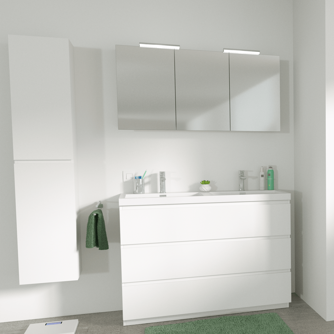 Storke Beta spiegelkast 100 x 60 cm mat wit